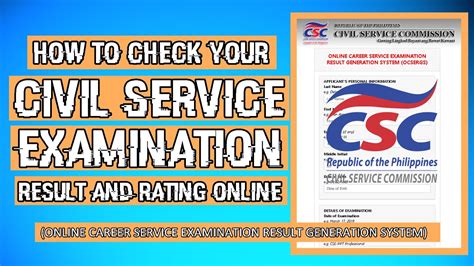 civil service rating|civil service exam result.